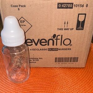 Evenflo Classic Twist Clear Glass Baby Bottle 4 oz (6) NEW